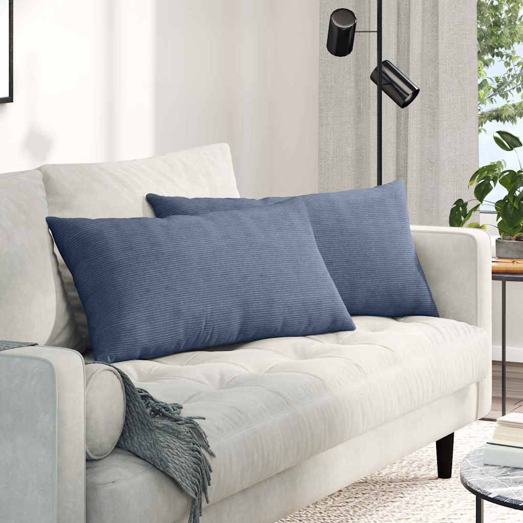 Kanapé párnák 2 pcs Kék 80 x 40 cm Bársonyos szövet