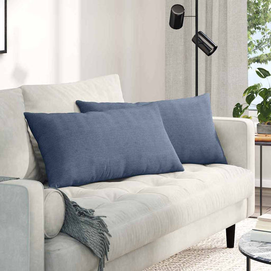 Kanapé párnák 2 pcs Kék 80 x 40 cm Bársonyos szövet