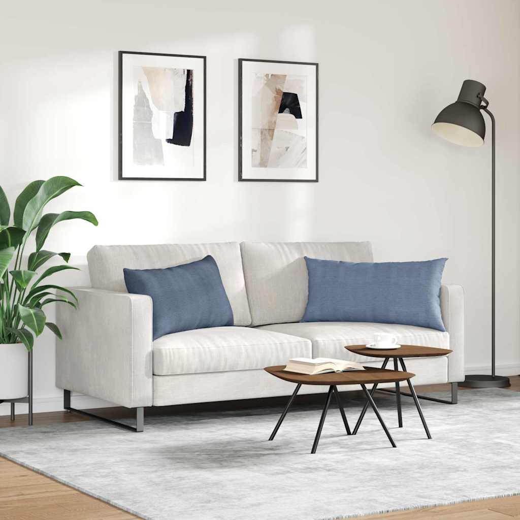 Kanapé párnák 2 pcs Kék 80 x 40 cm Bársonyos szövet