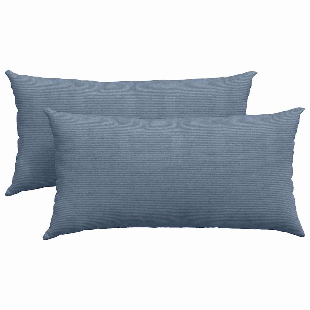 Kanapé párnák 2 pcs Kék 80 x 40 cm Bársonyos szövet