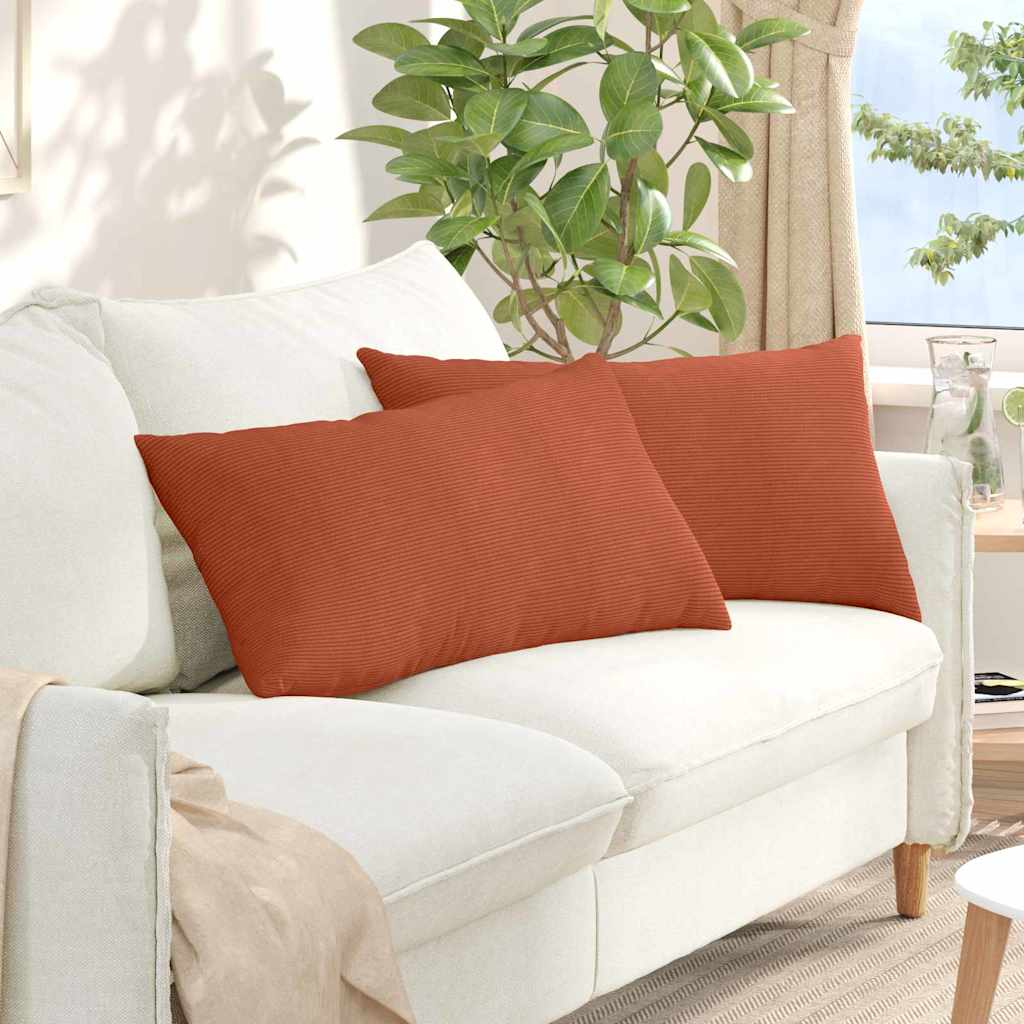 Kanapé párnák 2 pcs Piros Narancs 80 x 40 cm Bársonyos szövet