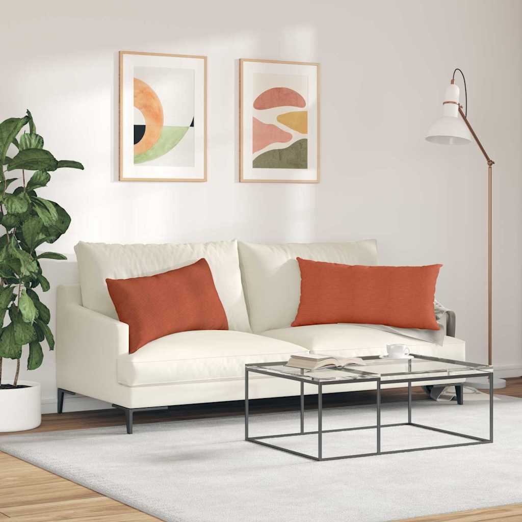 Kanapé párnák 2 pcs Piros Narancs 80 x 40 cm Bársonyos szövet