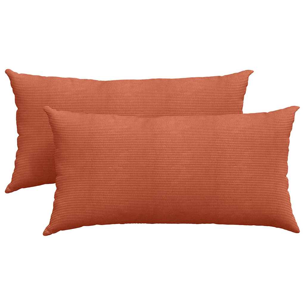 Kanapé párnák 2 pcs Piros Narancs 80 x 40 cm Bársonyos szövet