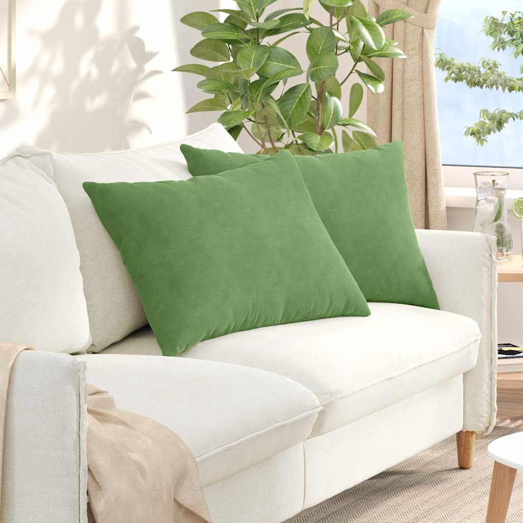 Kanapé párnák 2 pcs Világos zöld 70 x 50 cm Bársonyos szövet