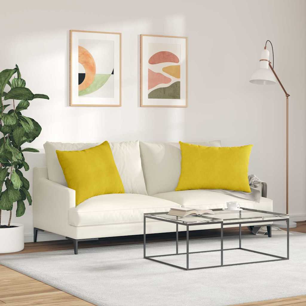 Kanapé párnák 2 pcs Sárga 70 x 50 cm Bársonyos szövet
