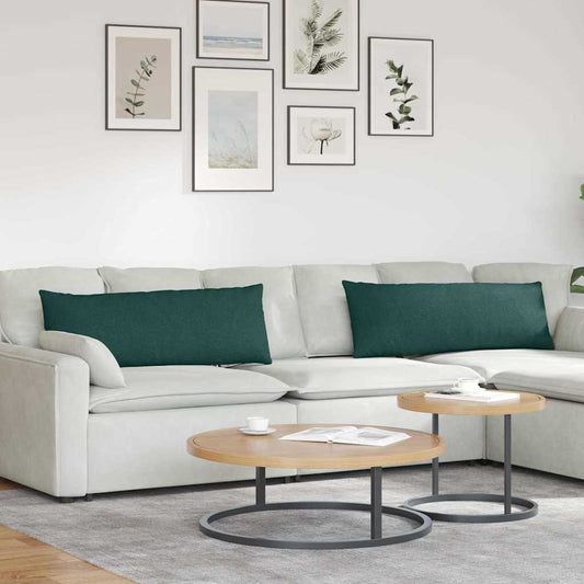 Kanapé párnák 2 pcs Sötétzöld 120 x 40 cm szövet