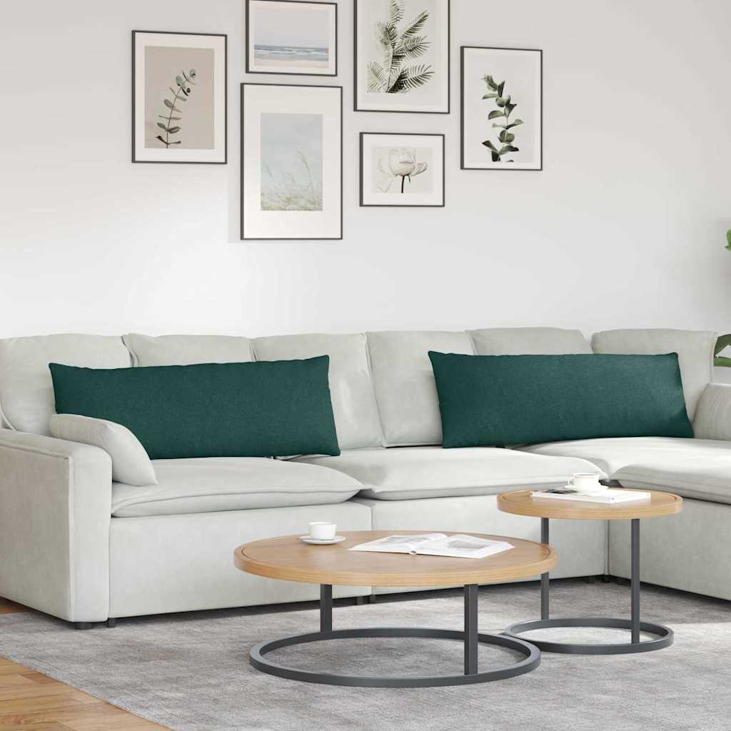 Kanapé párnák 2 pcs Sötétzöld 120 x 40 cm szövet