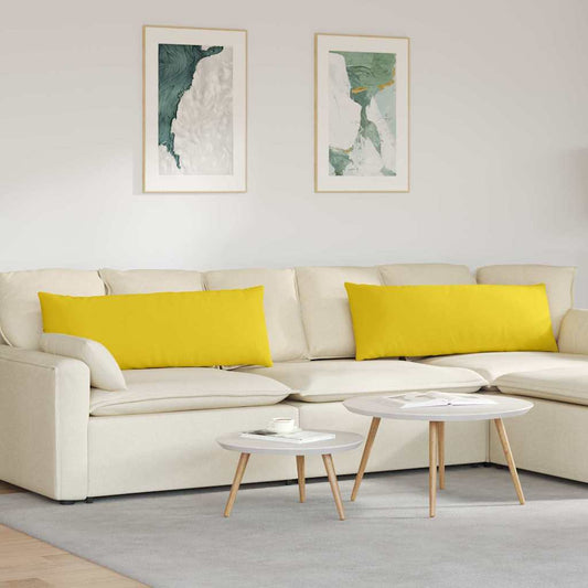 Kanapé párnák 2 db szövet Világos sárga 120 x 40 cm