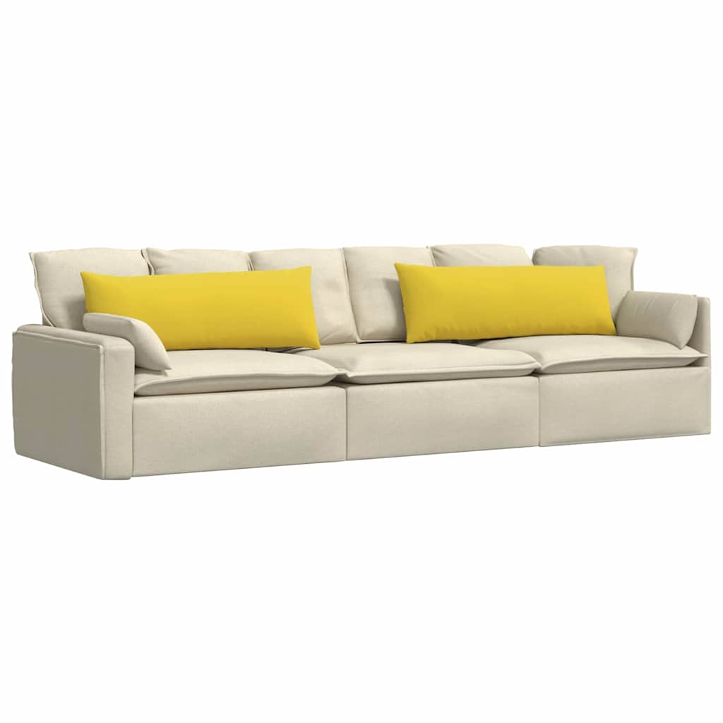 Kanapé párnák 2 pcs Világos sárga 120 x 40 cm szövet