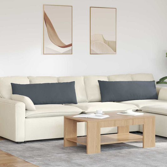 Kanapé párnák 2 pcs Sötétszürke 120 x 40 cm Bársonyos szövet