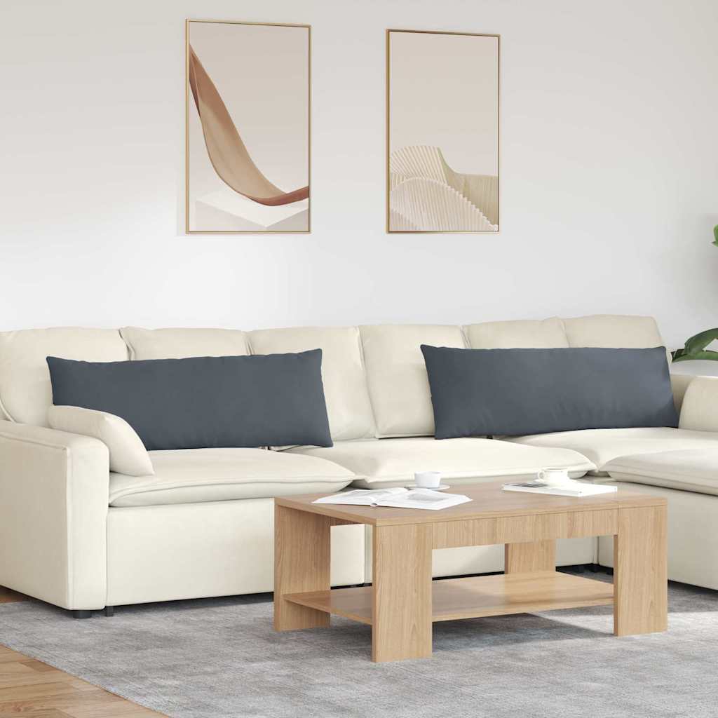 Kanapé párnák 2 pcs Sötétszürke 120 x 40 cm Bársonyos szövet