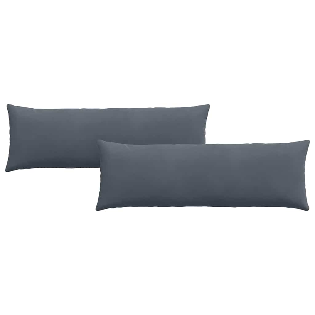 Kanapé párnák 2 pcs Sötétszürke 120 x 40 cm Bársonyos szövet