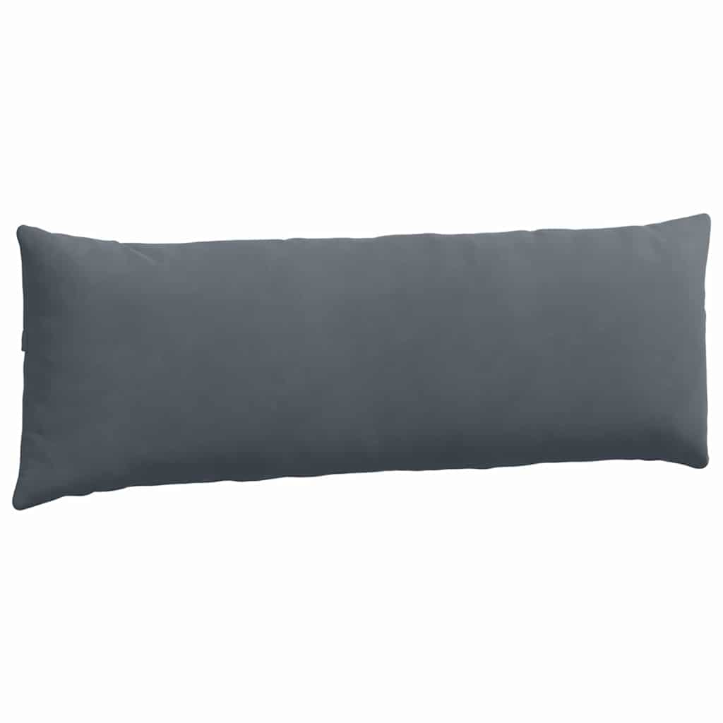 Kanapé párnák 2 pcs Sötétszürke 120 x 40 cm Bársonyos szövet
