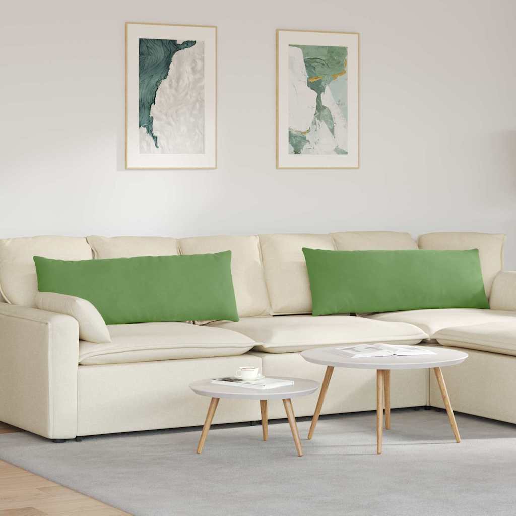 Kanapé párnák 2 pcs Világos zöld 120 x 40 cm Bársonyos szövet