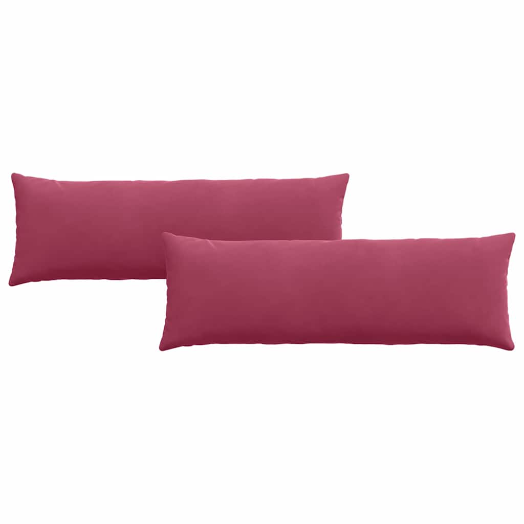 Kanapé párnák 2 pcs Bordó 120 x 40 cm Bársonyos szövet