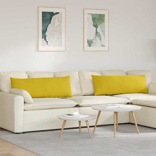 Kanapé párnák 2 pcs Sárga 120 x 40 cm Bársonyos szövet