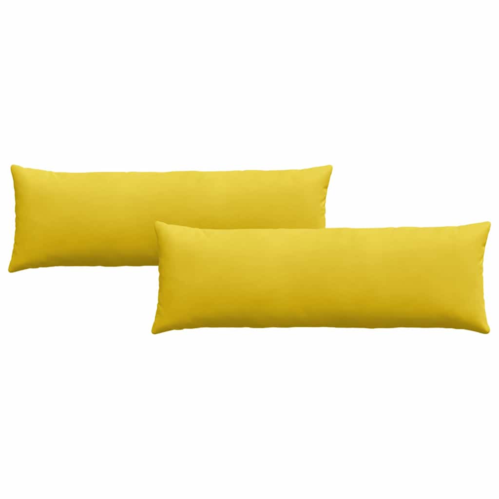 Kanapé párnák 2 pcs Sárga 120 x 40 cm Bársonyos szövet