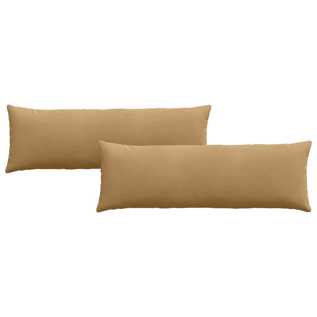 Kanapé párnák 2 pcs Barna 120 x 40 cm Bársonyos szövet