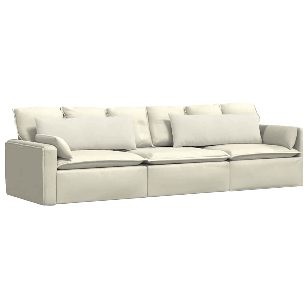 Kanapé párnák 2 pcs Krém 120 x 40 cm Bársonyos szövet