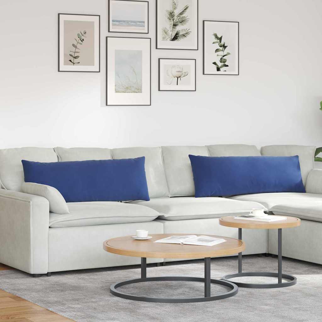 Kanapé párnák 2 pcs Rendőrségi kék 120 x 40 cm Bársonyos szövet