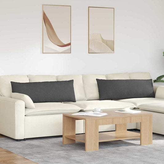 Kanapé párnák 2 pcs Sötétszürke 120 x 40 cm Bársonyos szövet