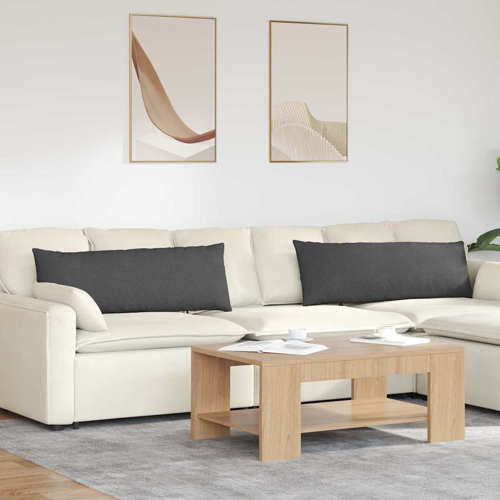 Kanapé párnák 2 pcs Sötétszürke 120 x 40 cm Bársonyos szövet