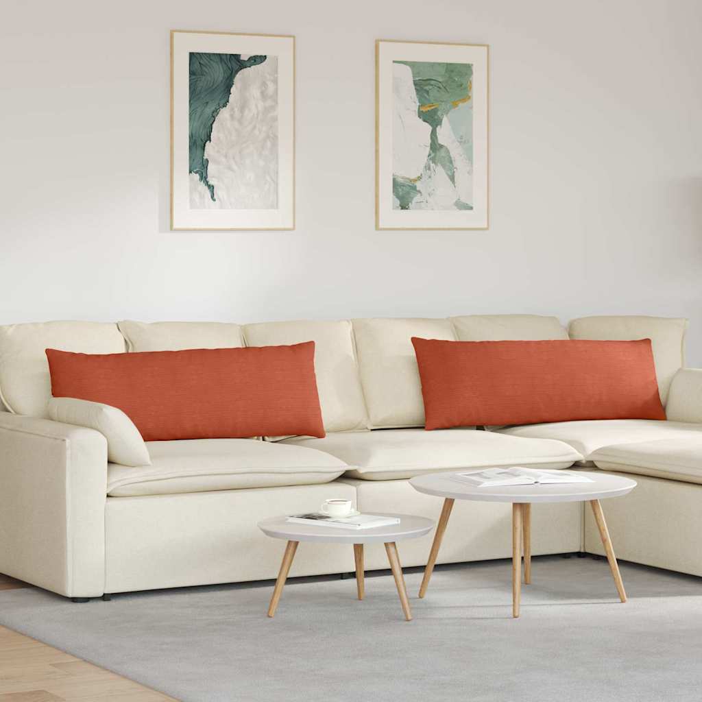 Kanapé párnák 2 pcs Piros Narancs 120 x 40 cm Bársonyos szövet