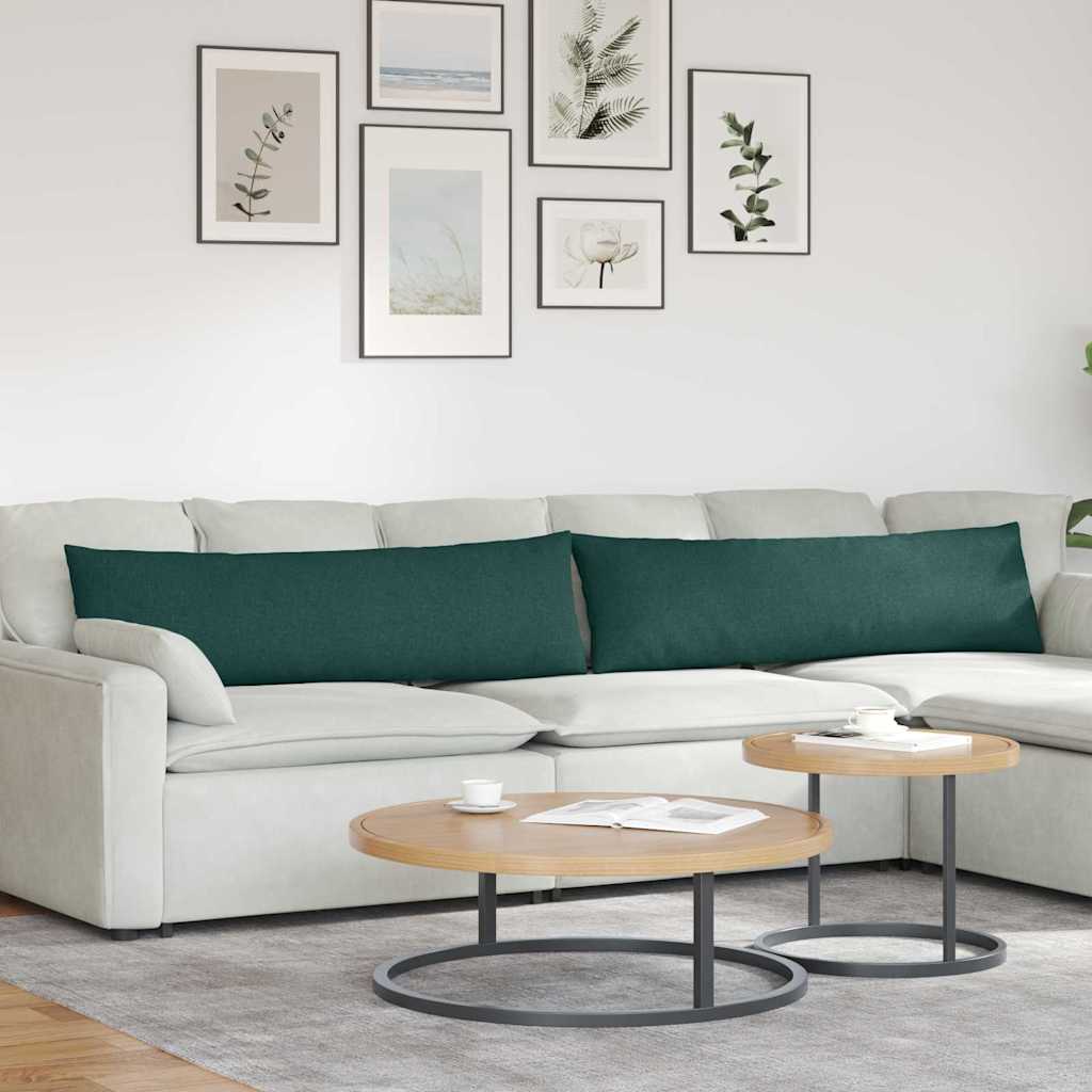 Kanapé párnák 2 pcs Sötétzöld 145 x 40 cm szövet
