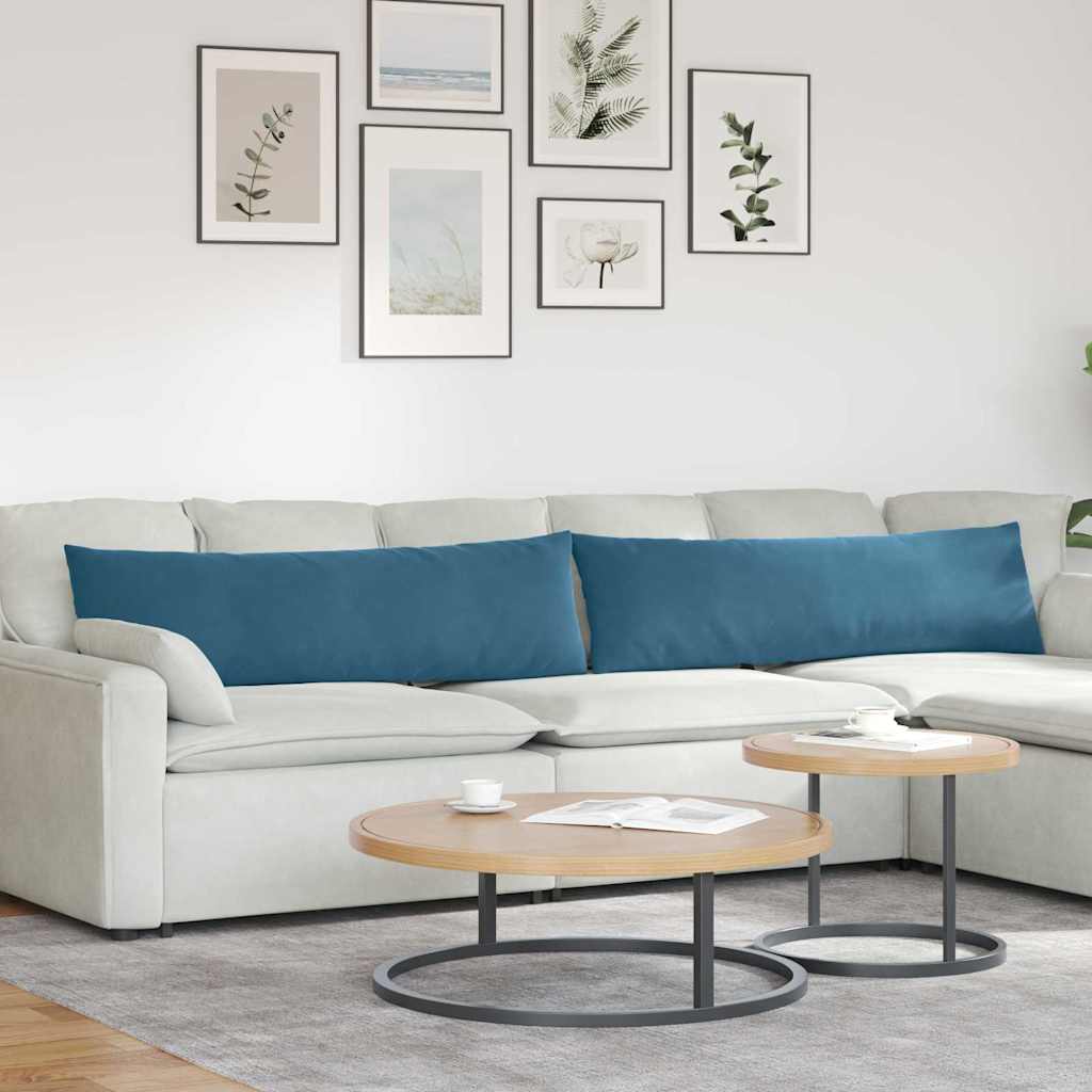 Kanapé párnák 2 pcs Kék 145 x 40 cm Bársonyos szövet