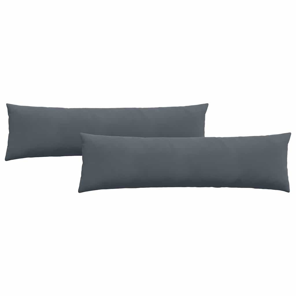 Kanapé párnák 2 pcs Sötétszürke 145 x 40 cm Bársonyos szövet