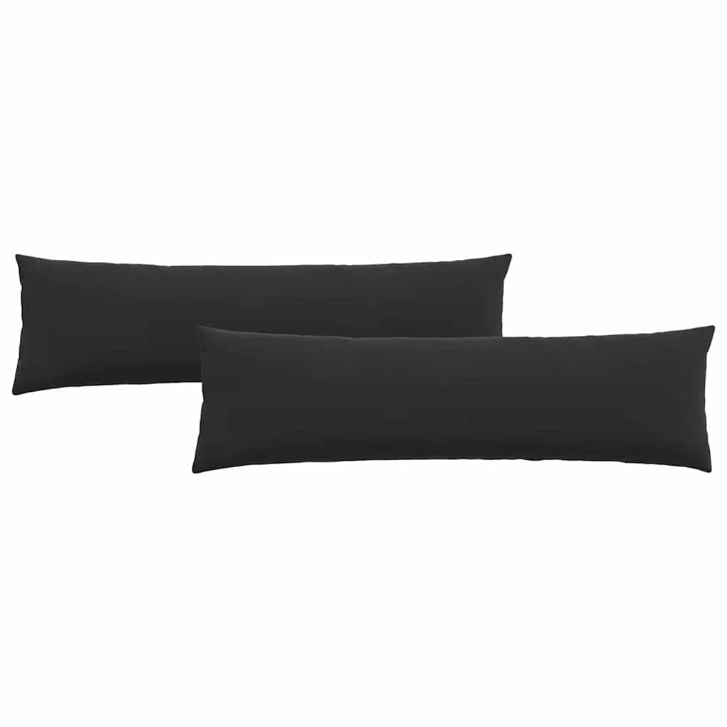 Kanapé párnák 2 pcs Fekete 145 x 40 cm Bársonyos szövet