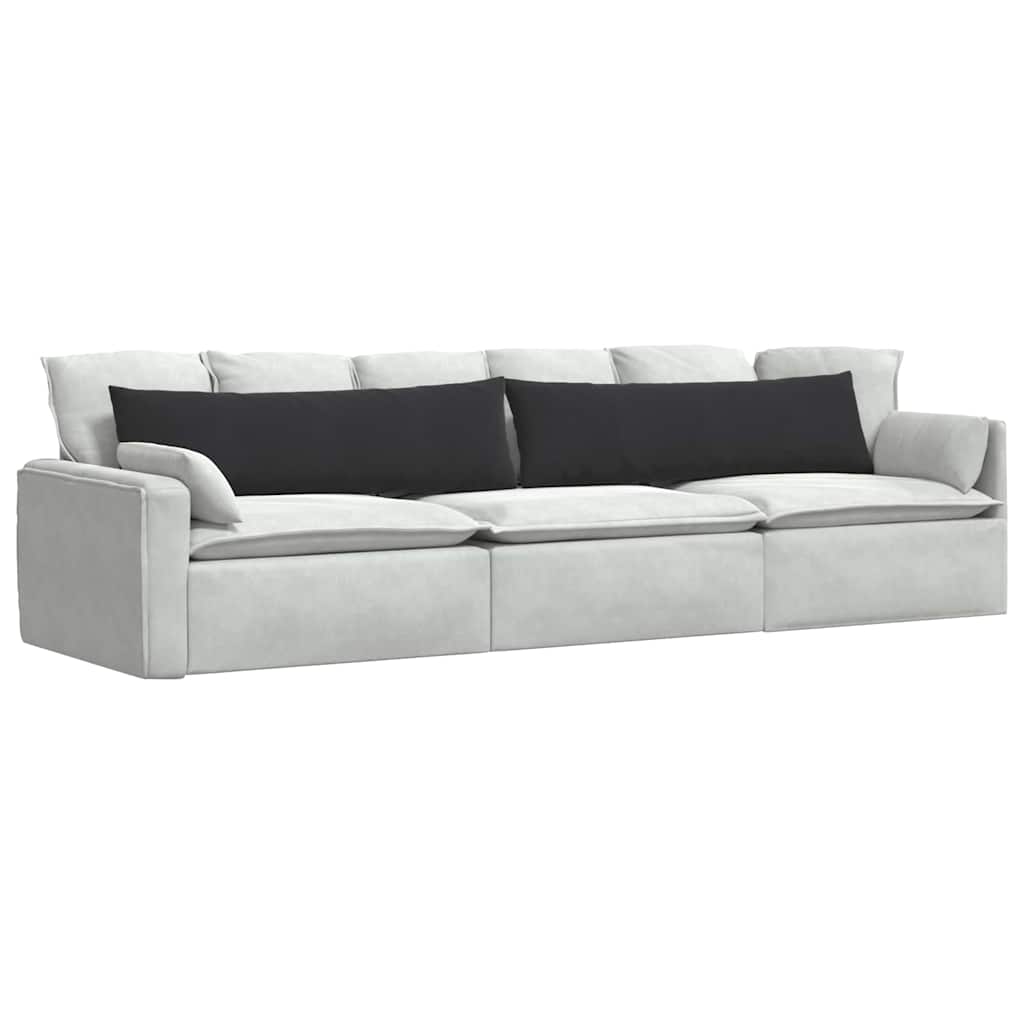 Kanapé párnák 2 pcs Fekete 145 x 40 cm Bársonyos szövet