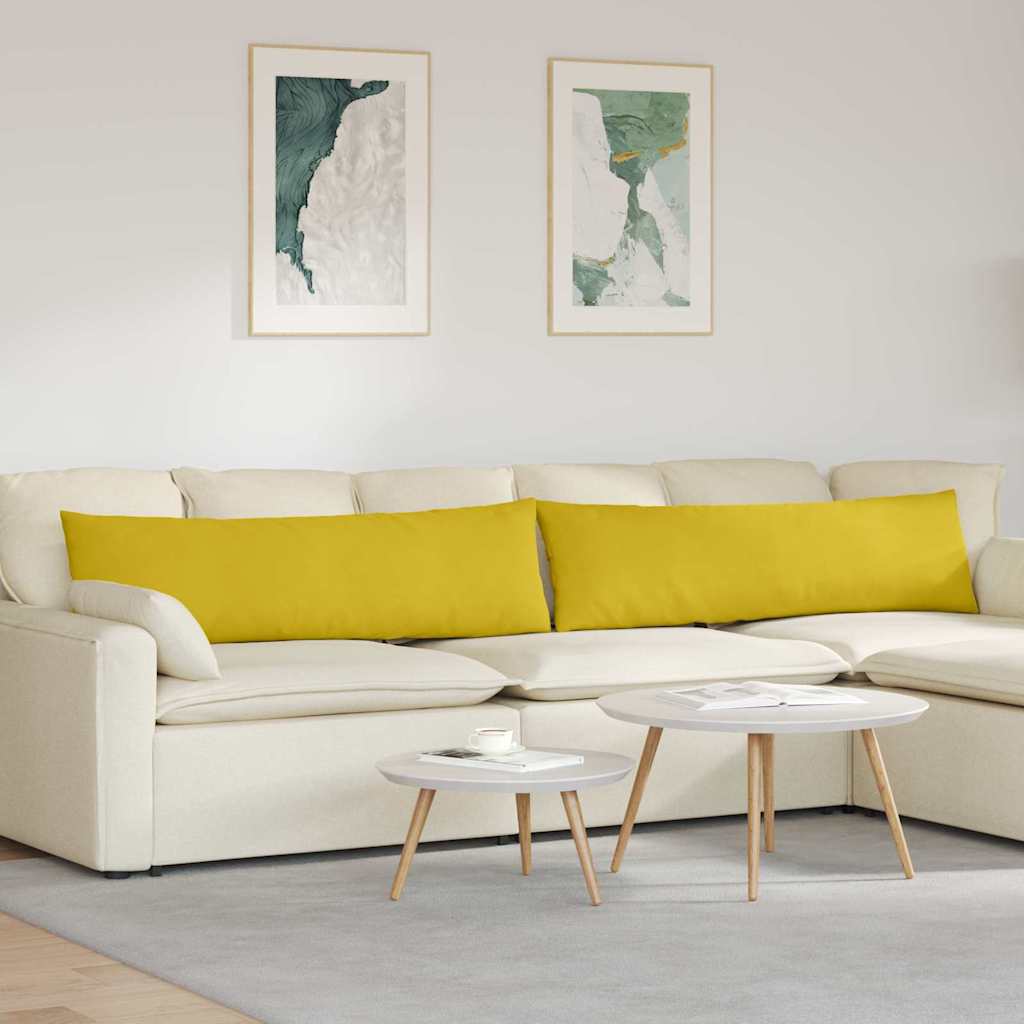 Kanapé párnák 2 pcs Sárga 145 x 40 cm Bársonyos szövet