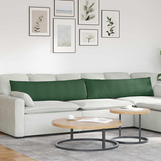 Kanapé párnák 2 pcs Sötétzöld 145 x 40 cm Bársonyos szövet