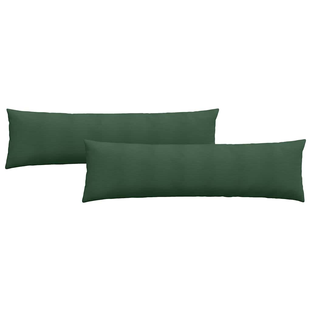 Kanapé párnák 2 pcs Sötétzöld 145 x 40 cm Bársonyos szövet