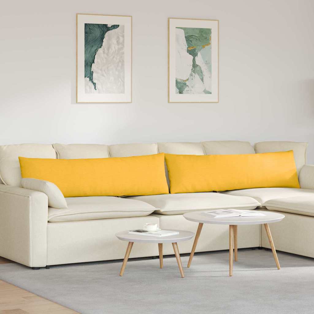 Kanapé párnák 2 pcs Világos sárga 145 x 40 cm Bársonyos szövet