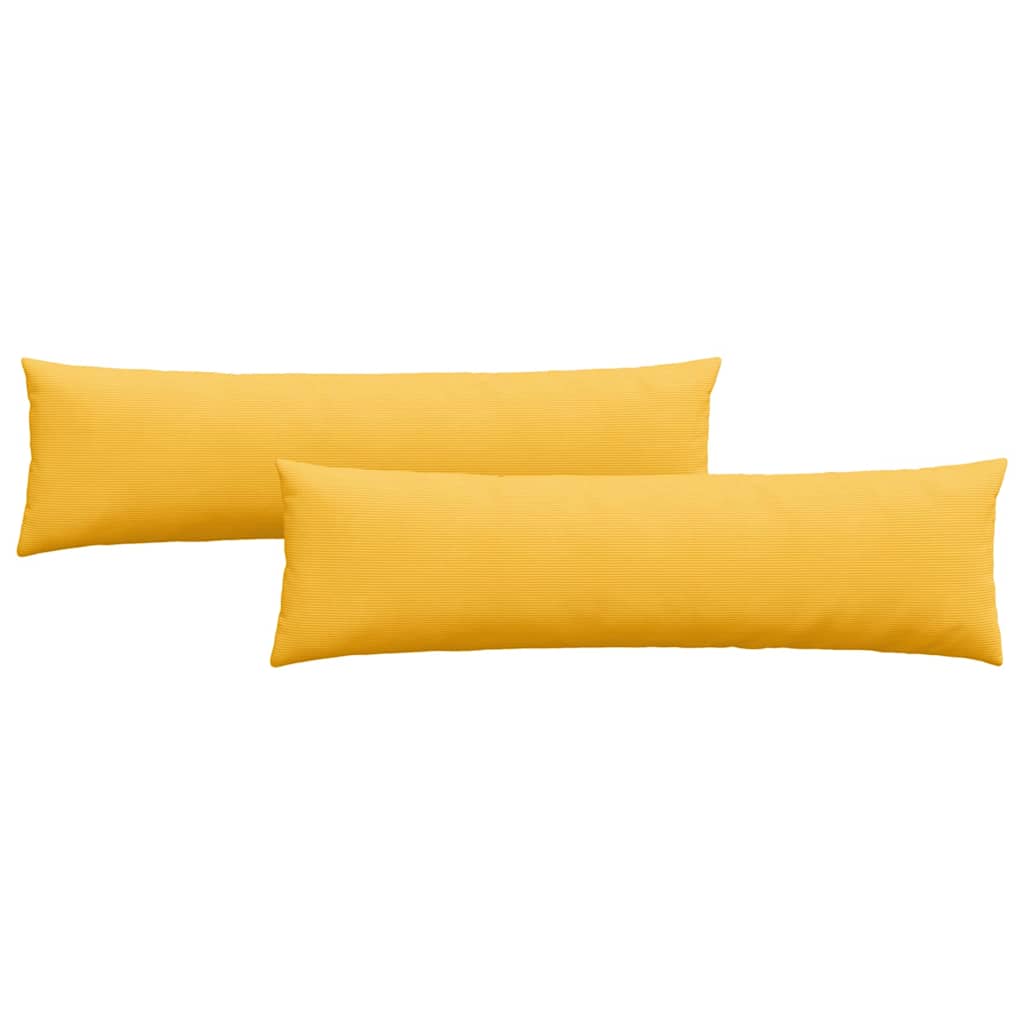 Kanapé párnák 2 pcs Világos sárga 145 x 40 cm Bársonyos szövet