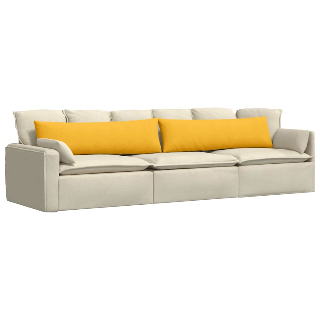 Kanapé párnák 2 pcs Világos sárga 145 x 40 cm Bársonyos szövet