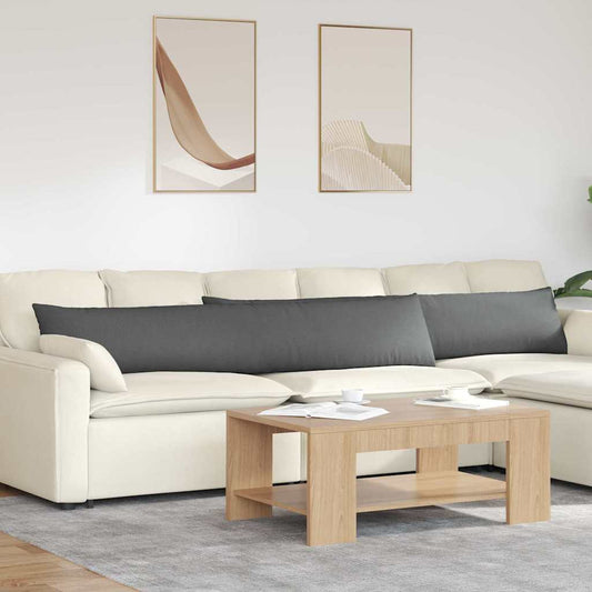 Kanapé párnák 2 db szövet Sötétszürke 200 x 40 cm
