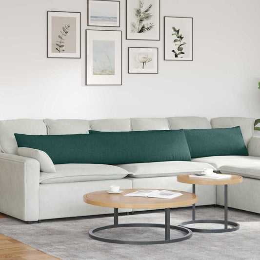Kanapé párnák 2 pcs Sötétzöld 200 x 40 cm szövet