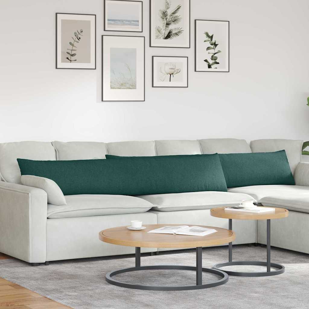 Kanapé párnák 2 pcs Sötétzöld 200 x 40 cm szövet