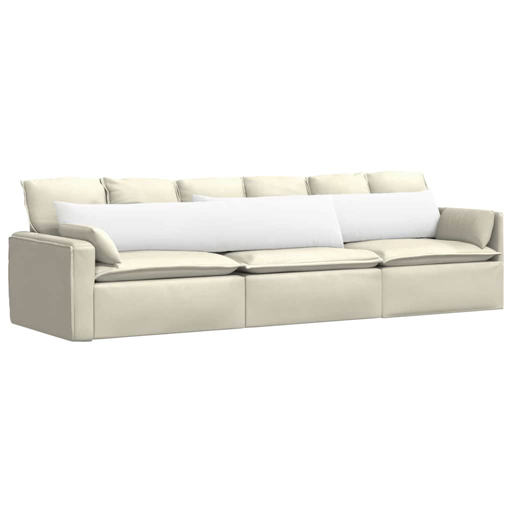 Kanapé párnák 2 pcs Fehér 200 x 40 cm szövet