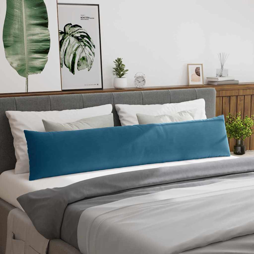 Kanapé párnák 2 pcs Kék 200 x 40 cm Bársonyos szövet
