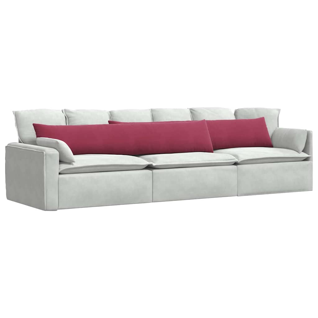 Kanapé párnák 2 pcs Bordó 200 x 40 cm Bársonyos szövet