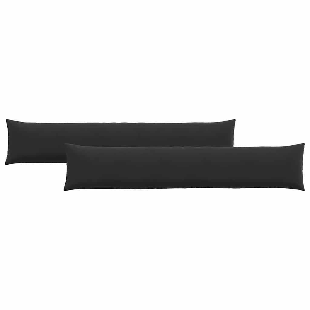Kanapé párnák 2 pcs Fekete 200 x 40 cm Bársonyos szövet