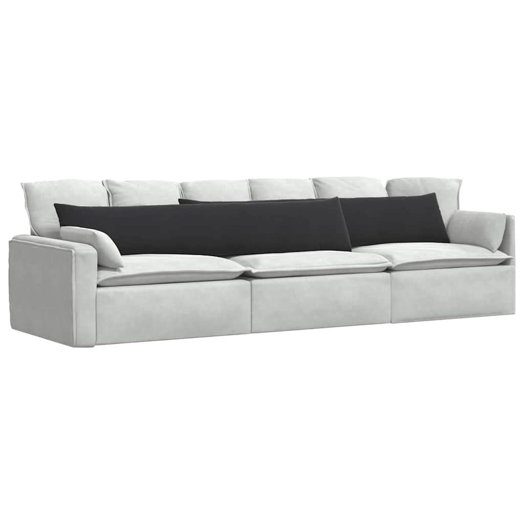 Kanapé párnák 2 pcs Fekete 200 x 40 cm Bársonyos szövet