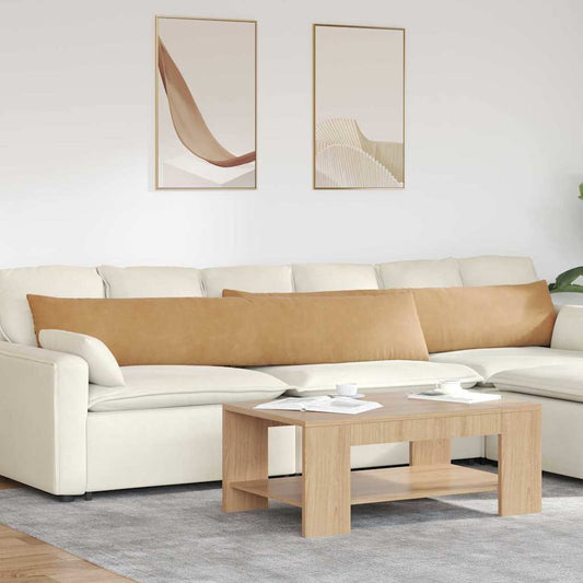 Kanapé párnák 2 pcs Barna 200 x 40 cm Bársonyos szövet