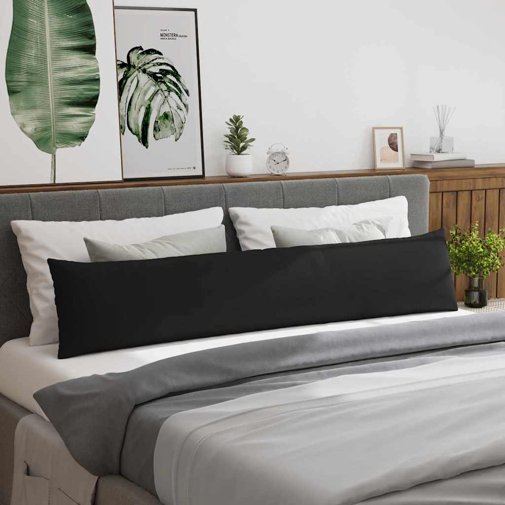 Kanapé párnák 2 pcs Fekete 200 x 40 cm szövet