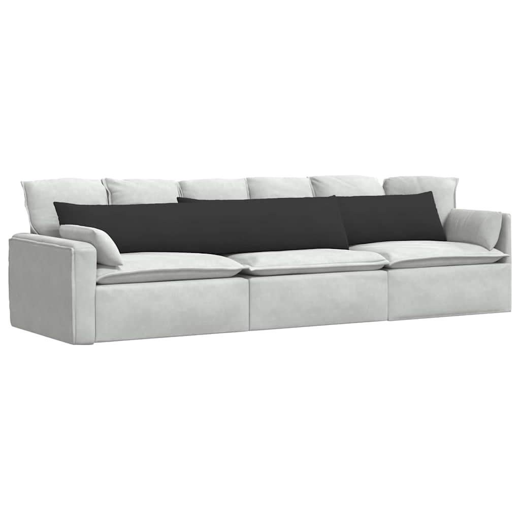 Kanapé párnák 2 pcs Fekete 200 x 40 cm szövet
