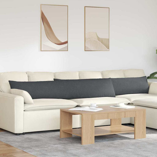 Kanapé párnák 2 pcs Sötétszürke 200 x 40 cm Bársonyos szövet